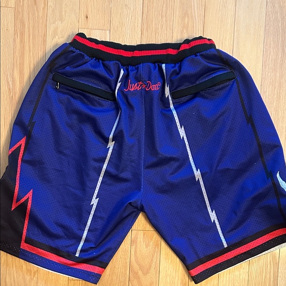 Just Don Raptors Blue and Black Athletic Shorts - Picture 2 of 3
